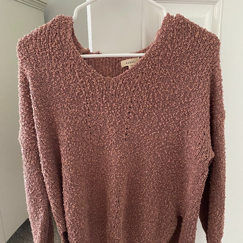 V-Neck Pink Sweater